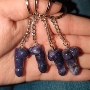 Lepidolite Carving Keychains 🍆